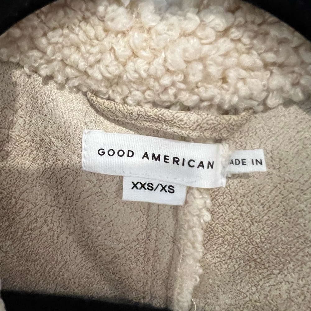 Good American Oversized Sherpa Trench Coat - Bone, XS/S NWOT - Picture 9 of 9